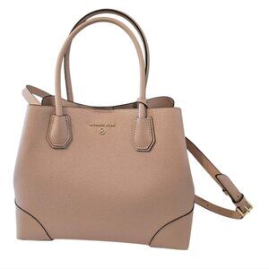 Pink and Gold Michael Kors Women's Leather Zip Tote Purse